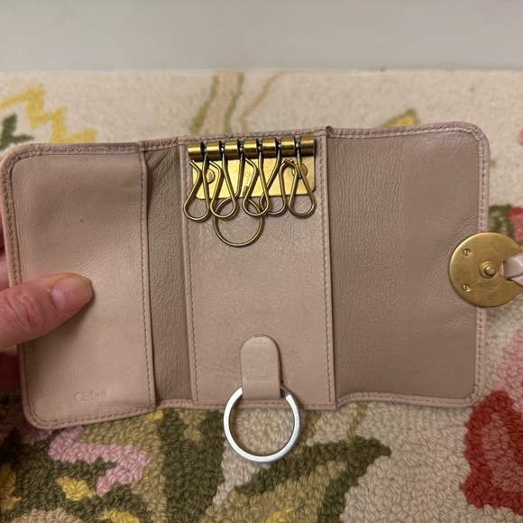 CHLOE Leather Snap Pouch With Key Case - Pink - Picture 9 of 16